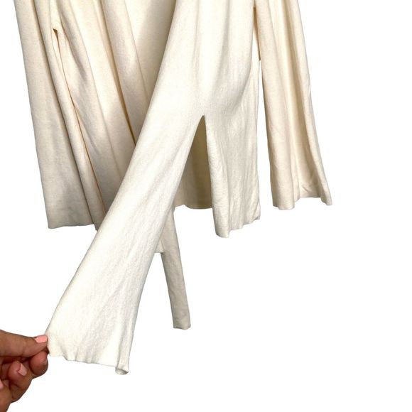 Halston Haritage Knit Open-Front Cardigan Sweater Preppy Boho White  Size Medium - Picture 4 of 11